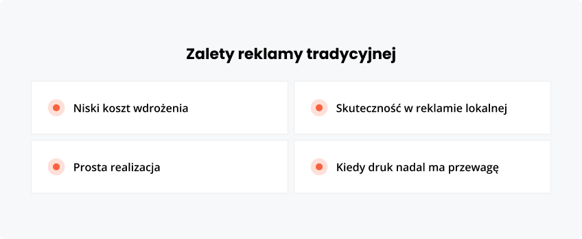 Zalety reklamy tradycyjnej