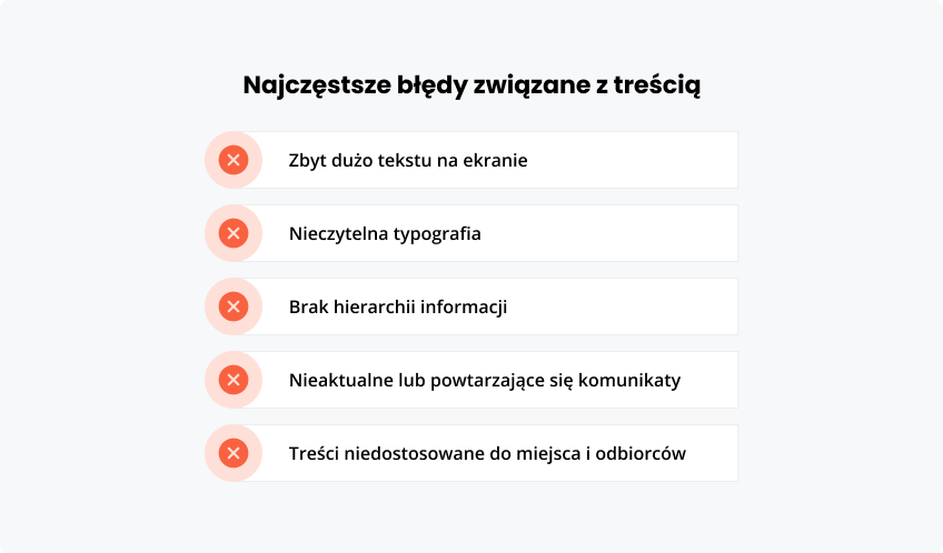 Najczęstsze błędy związane treścią