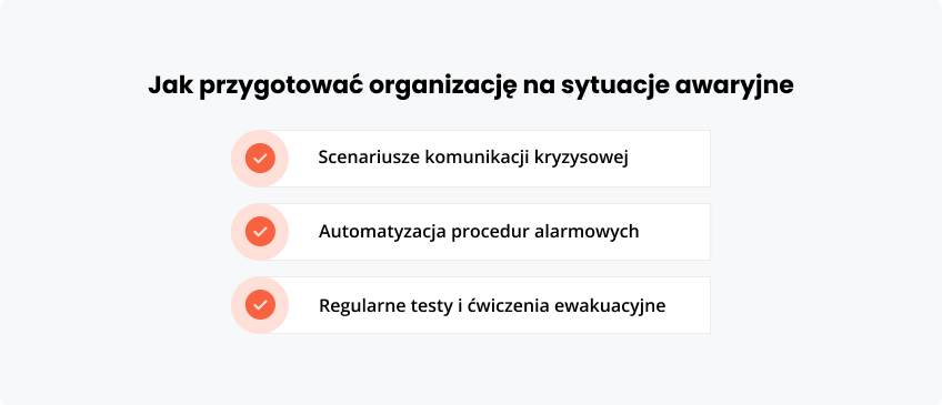 Przygotować organizację na sytuacje awaryjne