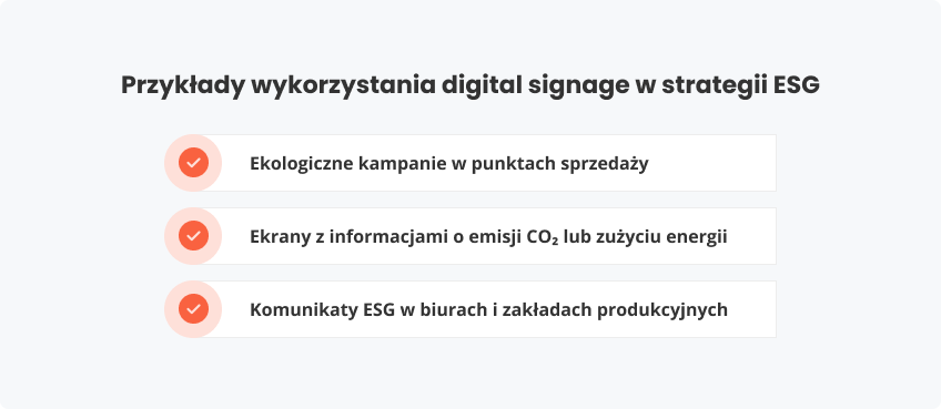 Przykłady wykorzystania digital signage w strategii ESG