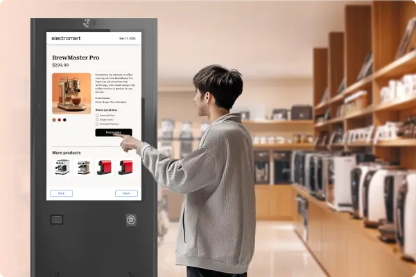 Interaktywne menu usługowe ułatwiające szybką orientację – również w połączeniu z obsługą wideo/AI